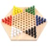 Funien Wooden Chinese Checkers Game for Kids and Adults, Develop Logic Skills with Durable 60 Chess Pieces, Ideal for Family Activities