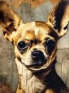 Fun Jigsaw Puzzle 1000 Pieces for Adults 5D by Number Diamond Art Chihuahua Vintage Style Full Round Drill Color Rhinestone Embroidery Craft Kits 29.5 x 20 in