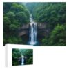 Fun Jigsaw Puzzle 1000 Pieces for Adults Aerial View of A Waterfall in Forest Waterfall Poster Tropical Landscape in The Jungl for Toddler Learning Educational Puzzles 29.5 x 20 in