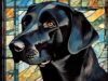 Fun Jigsaw Puzzle 1000 Pieces for Adults Black Labrador Full Round Drill 5D by Number Stained Glass Style Crystal Mosaic Painting Rhinestone Embroidery Craft Kits for Decor 29.5 x 20 in