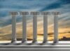 Fun Jigsaw Puzzle 1000 Pieces for Adults Five Ancient Pillars Sunset Sky for Toddler Learning Educational 29.5 x 20 in