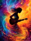 Fun Jigsaw Puzzle 1000 Pieces for Adults Guitar for Beginners,DIY Full Drill Round Gem Art 5D Crystal Art Paint by Numbers,Hobbies for Women Gifts 29.5 x 20 in