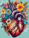 Fun Jigsaw Puzzle 1000 Pieces for Adults Heart Anatomy Art Flower Cross Colorful Kit by Number Kits Gem Art Wall Home Decor 29.5 x 20 in