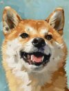 Fun Jigsaw Puzzle 1000 Pieces for Adults Shiba Inu Dog,Full Drill Round Diamond Paint by Number Kits for Beginners Gems for Wall Decor 29.5 x 20 in