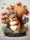 Fun Jigsaw Puzzle 1000 Pieces for Adults Squirrel Animal Number Kit Flowers DIY Full Diamond,Crystal Craft Embroidery Decoration 29.5 x 20 in