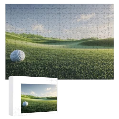 Fun Jigsaw Puzzle 1000 Pieces for Adults The Golf Ball is On A Green Lawn in A Beautiful Golf Course with Morning Sunshine for Toddler Learning Educational Puzzles 29.5 x 20 in