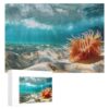 Fun Jigsaw Puzzle 1000 Pieces for Adults Vibrant Sea Anemone On Ocean Floor Sunlight Filtering Through Water for Toddler Learning Educational 29.5 x 20 in