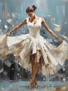 Fun Jigsaw Puzzle 1000 Pieces for Adults White Dress Ballerina Dancing Wood Puzzles Art Painting by Number Kits for Beginners Gems for Wall Decor 29.5 x 20 in