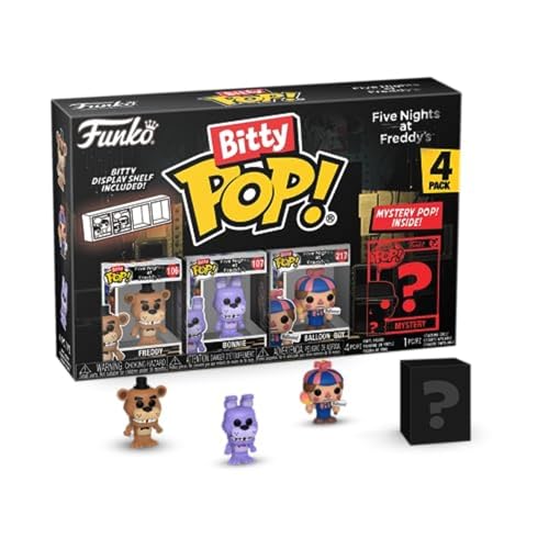 Funko Bitty Pop! Five Nights At Freddy's 4-Pack: Freddy, Bonnie, Balloon Boy, and A Surprise Mystery Mini Figure - 0.9 Inch (2.2 Cm) Collectable - Gift Idea - Cake Topper