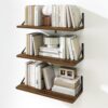 Fun Memories Floating Shelves, 36 x 12 Inches, Set of 2 Wall-Mounted Shelves with Metal Brackets, Decorative Wall Shelf for Living Room, Bedroom, Bathroom (Walnut)