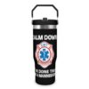 Funny Ambulance Driver Heartbeat Paramedic EMT Travel Coffee Mug 30oz, Water Bottle with Lid, Stainless Steel Tumbler for Commute & Work