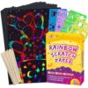 FUNNYB&G Rainbow Scratch Paper Art for Kids - 60 Pcs Magic Rainbow Scratch Paper Off Set Scratch Easter Crafts Arts Supplies Kits Pads Sheets for Party Games Halloween Christmas Birthday Gifts