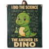 Funny Dinosaur Science Blanket, Cute Dino and Chemical Formula Flannel Blankets Gifts for Boys Girls Kids, Warm Cozy Soft Throw for Couch, Dorm, Bed, Bedroom, Cabin, Laboratory Decor 50x60 in