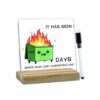 Funny Dumpster Fire Desk Accessories - Funny Office Decor & Gag Gift for Coworkers, Bosses, White Elephant | Novelty Fire Trash Can Ornament | Stress Relief Gift for Men, Women Desk Sign