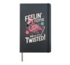 Funny Feeling Festive Christmas Flamingo Merry Xmas Party Hardcover Journal, Black