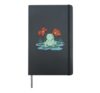Funny frog king in pond flowers frogs lover Hardcover Journal, Black