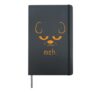 Funny Halloween Shirt Dog Meh Puppy Face Pet Lover Gift Hardcover Journal, Black