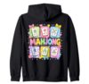 Funny Mahjong Love Playing Chinese Game Mahjong Beaded Tiles Zip Hoodie