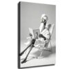 Funny ostrich Art Black and White Feather Vogue Magazine Wall Decor Poster Canvas Wall Art Framed (12×18inch_Framed)