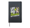 Funny Pickleball Shirt Men Women Player Dog Lover Owner Joke Hardcover Journal, Black