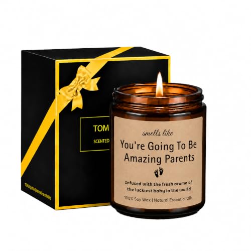 Funny Pregnancy Announcement Candle – Smells Like You're Going to Be Amazing Parents Soy Wax Candle, New Baby Announcement Gift for Expecting Parents, Mom & Dad, Natural Essential Oils (4 oz)