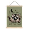 Funny Sage Green Motivational Raccoon Poster Wall Art Framed 12x16in