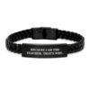 Funny Teacher Gifts from Friends and Family, Unique Graduation Unique Interlaced Leather Bracelet for Men and Women, Because I Am The Teacher That's Why - Inspirational Gift