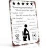 Funny Toilet Reviews Metal Sign 8x12 Inch, Aluminum Wall Decor for Bathroom Restroom Lavatory WC Powder Room and Man Cave with Winner Well Stocked Award and Room of the Year Nomination