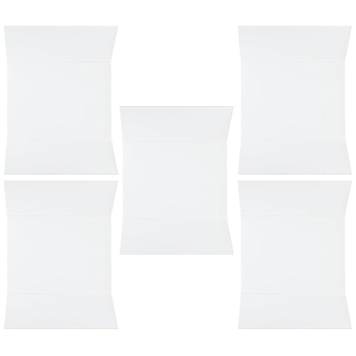 FUNOMOCYA Poster Board and Smooth Bright Surface 5pcs White Corrugated Paper Tri Fold with Foldable Construction Space-saving and Easy to Carry Display Boards for Commercial Demonstrations