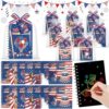 Funrous 24 Pack 4th of July Scratch Crafts Gifts Patriotic Scratch Art Notebooks Coloring Books for 250 Years American Anniversary Independence Day Birthday Gifts Party Favors(Patriotic)