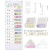 Funrous Daily Schedule Pocket Chart with 82 Cards, Linen Wall Hanging Organizer for Welcome Back to School Classroom Decorations Homeschool Visual Planner Routine Calendar(Spotty Boho)