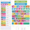 Funrous Daily Schedule Pocket Chart with 82 Custom Visual Schedule Cards, 13-Pocket Classroom Chart for Preschool, Kindergarten, Homeschool, Teacher Classroom Supplies with Hooks(Colorful)