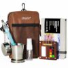 Funto Mini Watercolor Paint Set, All-in-One Walnut Wood 8-Color Premium Pocket Travel Paint Kit, with Crossbody Bag, Watercolor Journal, Metal Clip, Paint Water Cup, Water Brush, Ideal for Art Lovers