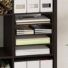 Furinno Cubicle 3-Shelf Cube Insert, Cube Organizer, Dark Oak