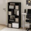 Furinno Daly Book Shelf, 8-Cube Bookshelf, Bookcase, Black Espresso