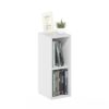 Furinno Fulda Book Shelf, 2-Tier Narrow Bookshelf, Bookcase with 8-in Width Storage Shelf, 9.3 x 7.9 x 21.2, for Living Room, Bedroom, Home Office, White