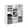 Furinno PELLI Closet Organizers and Storage, 9-Cube Closet Organizer, Open Shelf Closet Storage, for Wardrobe, Bedroom, Living Room, White