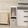 Furinno Reed 2-Tier Closet Organizers and Storage, Closet Organizer, Open Shelf Closet Storage, for Wardrobe, Bedroom, Living Room, 8-Inch Width, White
