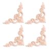 Furniture Appliques 4pcs Wood Carved Corner Onlay Furniture Home Decorations Unpainted Applique 12 * 12cm