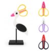 Furryvalley 3 Pack Mini Scissors with Bird Scissor Holder, Colorful tiny Craft Scissors with Cover for Sewing, Embroidery, DIY and Desk Organization