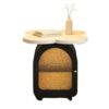 FURUIM2024M Bed Side Tables Storage Mobile Bedside Table with Swivel Casters and Left-Opening Door