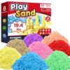 FURWEY 19.4lbs Play Sand,Mixed Packaging of 8-Color Sensory Sand,Suitable for Children to Shaping, Squeezing and Molding（Without Molds）