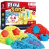 FURWEY Play Sand Set, with 6.6lbs of Colorful Sensory Sand, Plus 10 Tools & Molds, Sensory Play Sand Art Kits for Children Ages 3+ to Relaxing Creative Activities