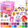 Fuse Beads Kit for Kids - 11000 Fuse Beads, 20 Colors 5mm Bead Craft Set with Storage Box, Pegboards, Ironing Paper and Accessories, Arts and Crafts Set Toys Gifts for Girls & Boys Birthday Christmas