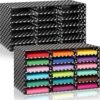 Fuutreo 2 Pcs Classroom Construction Paper Storage,White Polka Dots