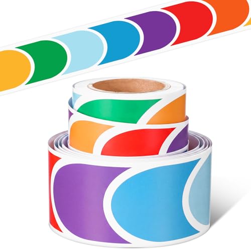 Fuutreo 32.8ft Colorful Bulletin Board Border Rainbow Classroom Bulletin Board Decor Back to School Scalloped Trim for Library Classroom Office Chalkboard Kindergarten Elementary Wall Party
