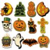 Fuutreo 360 Pcs Vintage Halloween Bulletin Board Cutouts Retro Pumpkin Witch Cat Owl Assorted Cut-Outs Halloween Classroom Decorations DIY Craft for Teacher Student Party Supplies Wall Decor