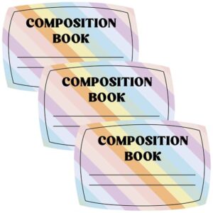Fuutreo 3 Pcs Composition Book Bulletin Board Paper Composition Notebook Classroom Decor 23.6 x 15.8 Inches Bulletin Board Trim for Schools Walls Windows Doors Decoration (23.7x15.8 Inch,Pastel)