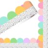 Fuutreo 65ft Bulletin Board Borders for Classroom Decorations Black and White Polka Dots Bulletin Borders Trim Back to School Decor Boho Board Decoration for Teacher Classroom School (Pastel)