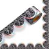 Fuutreo 65 ft Composition Bulletin Board Borders Rainbow Scalloped Die-Cut Rolled Trim Notebook Classroom Decor for Chalkboard Office Home Wall((Black and White, Composition)